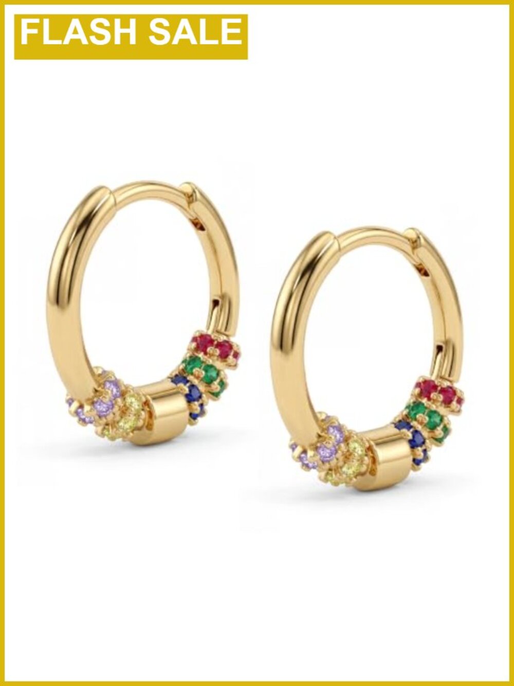 14K Gold Plated CZ Huggie Hoop Earrings Dainty Minimalist Everyday Gift
